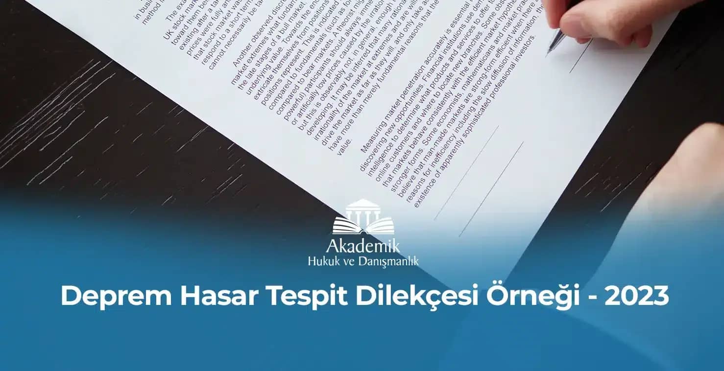 Deprem Hasar Tespit Dilekçesi Örneği – 2024