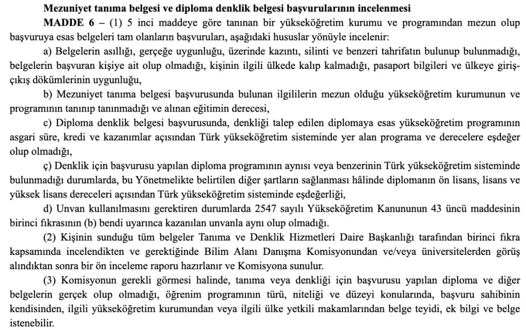 YÖK ilk 1000 Denklik