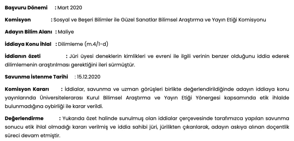 Dilimleme Etik İhlal