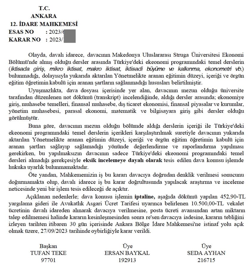 YÖK DİPLOMA DENKLİK AVUKATI