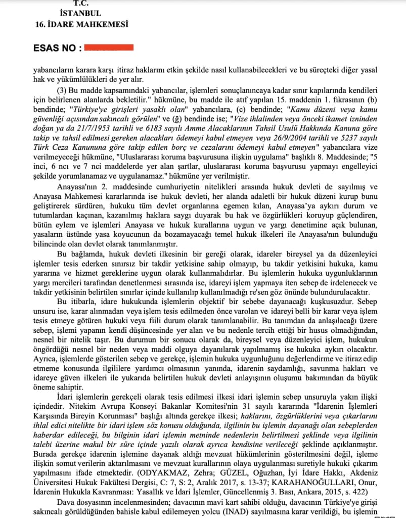 Türkiye'ye giriş yasağı avukatı ve ınad yolcu