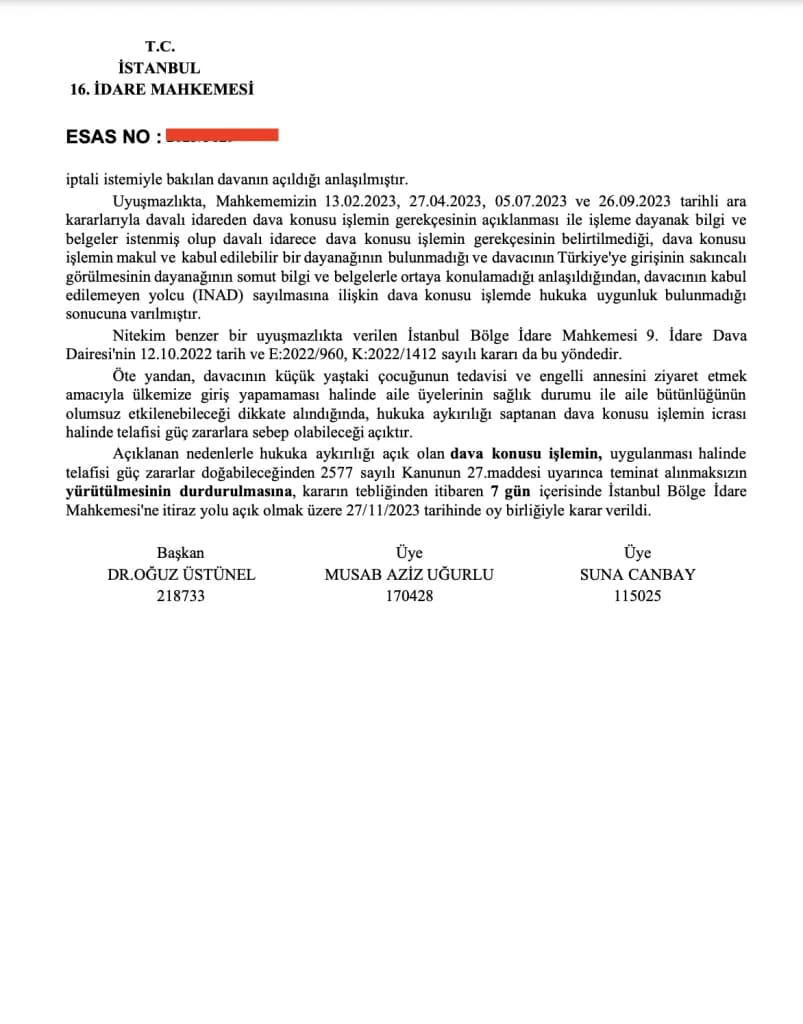 türkiye'ye giriş yasağına itiraz ve ınad yolcu