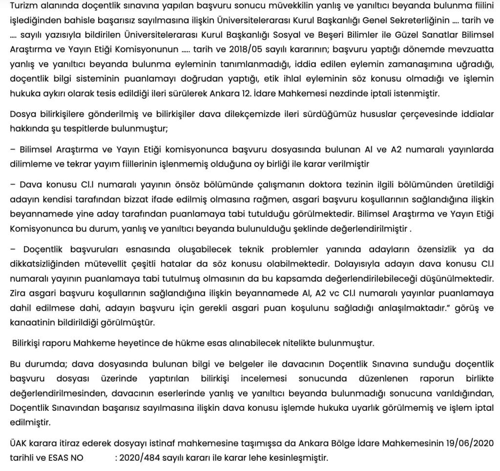 YANLIŞ VEYA YANILTICI BEYAN ETİK İHLALİ