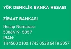 YÖK Denklik İtiraz İbanı