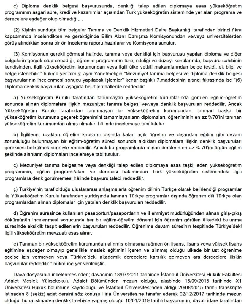 YURT DIŞI DİPLOMA DENKLİK YÖNETMELİĞİ