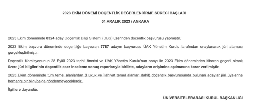 Doçentlik Jüri Üyeleri