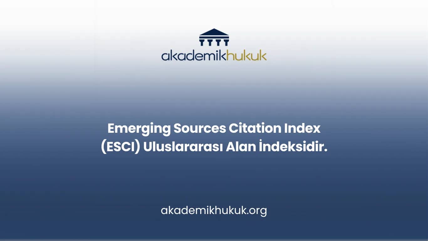 ESCI Uluslararası Alan İndeksi Sayılır mı