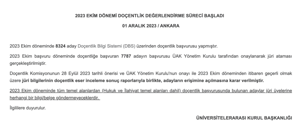 Doçentlik Jüri Üyeleri