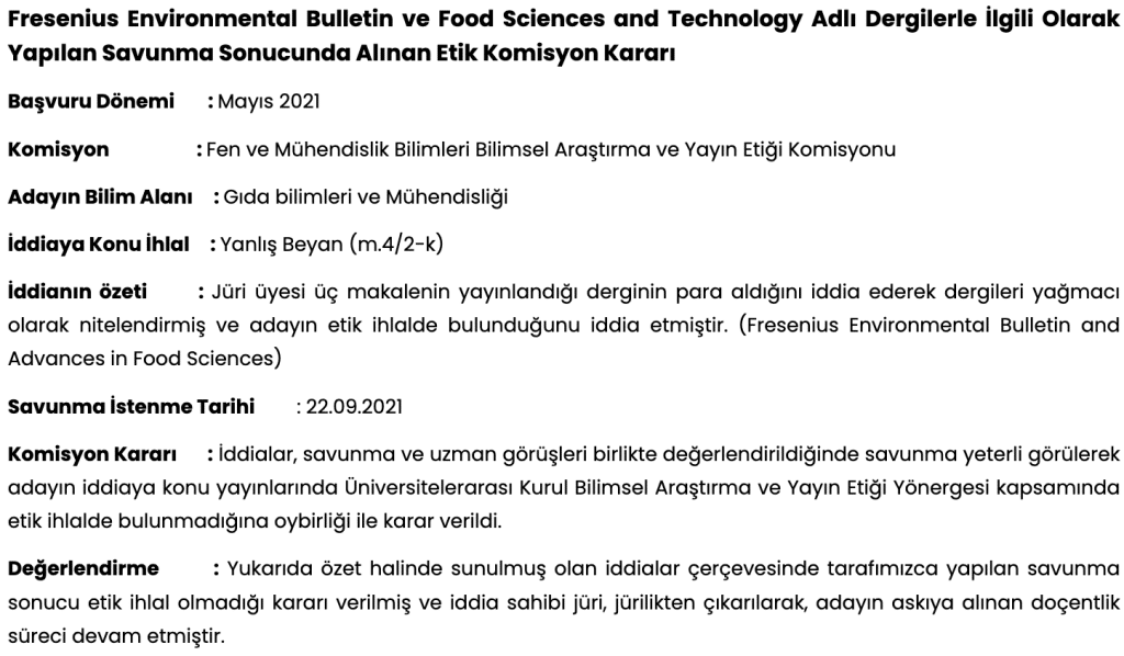 Fresenius Environmental Bulletin - Food Sciences and Technology
