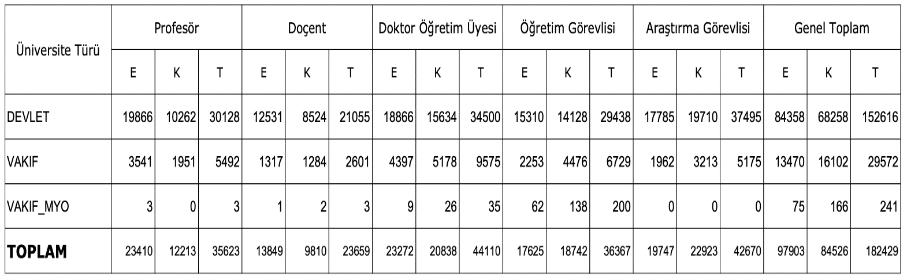 akademik kadro ilani ve atama kriterleri