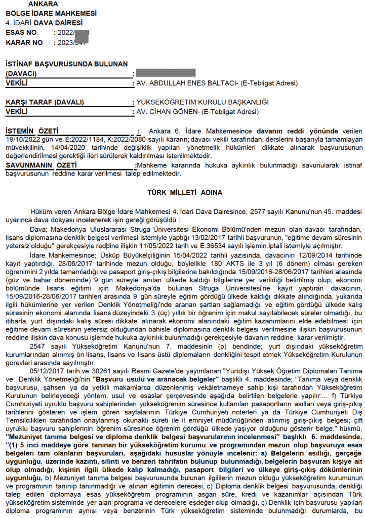 DENKLİK YURT DIŞINDA KALIŞ SÜRESİ