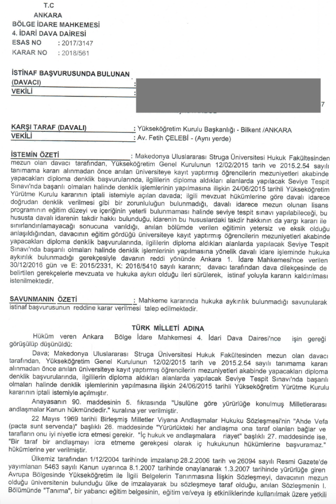 DİPLOMA DENKLİK AVUKATI ÜCRETİ