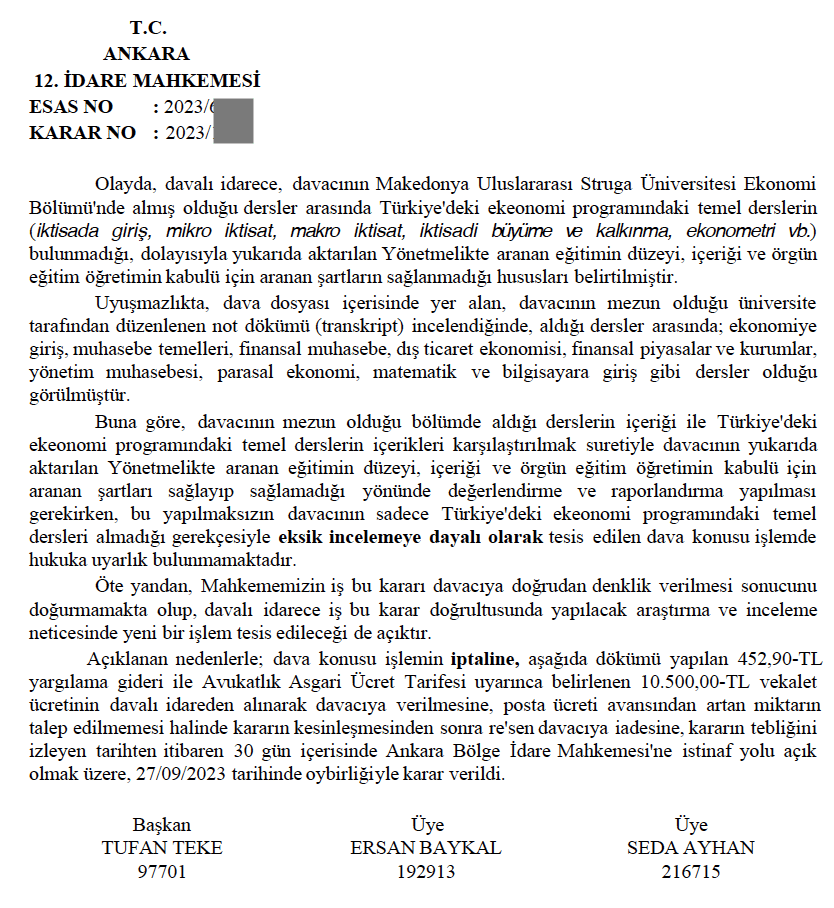 YÖK DİPLOMA DENKLİK AVUKATI