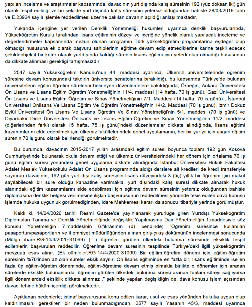 DİPLOMA DENKLİK YÖNETMELİĞİ