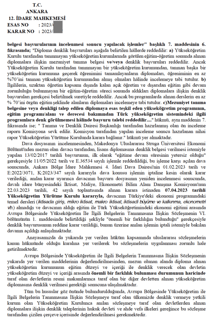 YÖK DİPLOMA DENKLİK AVUKATI