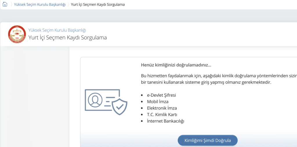 YSK SEÇMEN KAYDI SORGULAMA