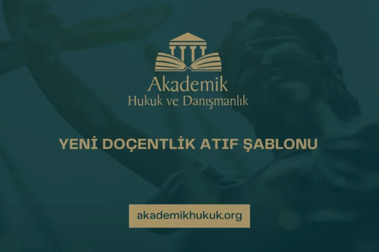 YENİ DOÇENTLİK ATIF ŞABLONU