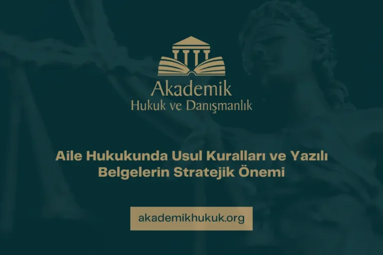 Aile Hukukunda Usul Kuralları ve Yazılı Belgelerin Stratejik Önemi Aile Hukukunda Usul Kuralları ve Yazılı Belgelerin Stratejik Önemi
